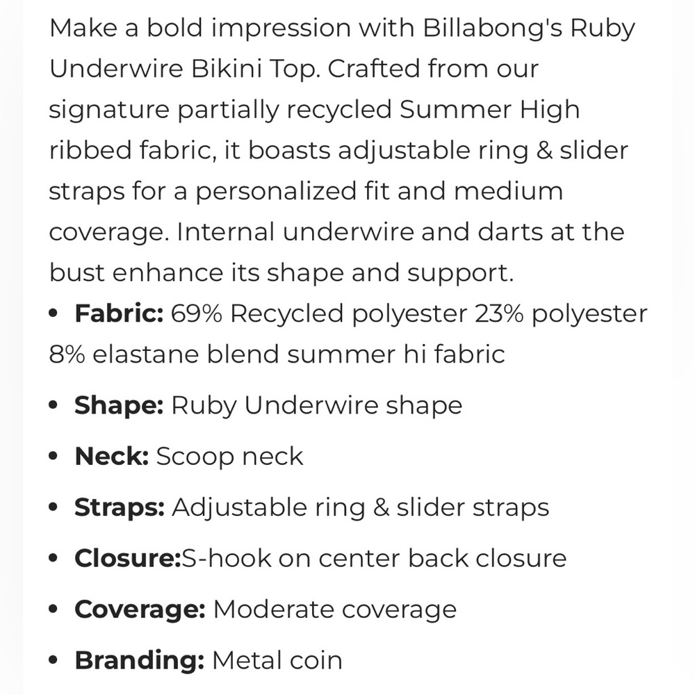 Billabong bikini top (M/10) - Picture 9 of 9